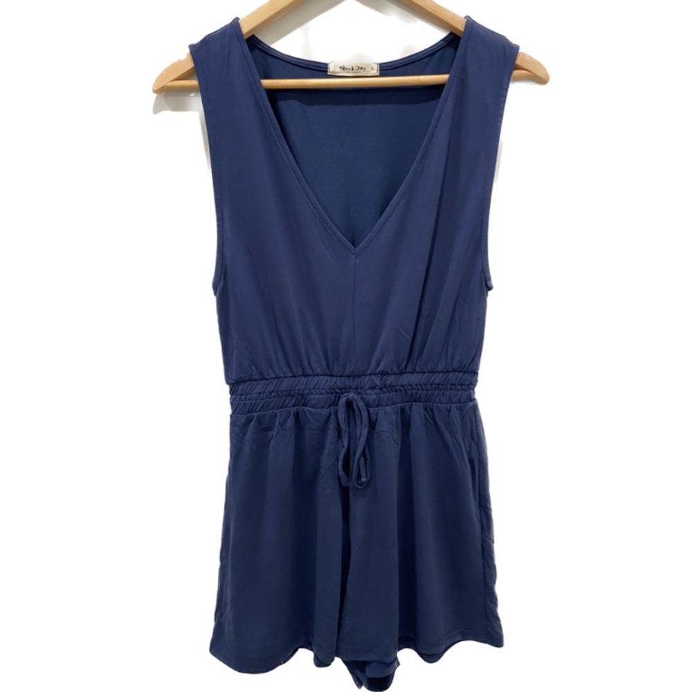 Mikey & Joey Navy Romper- S